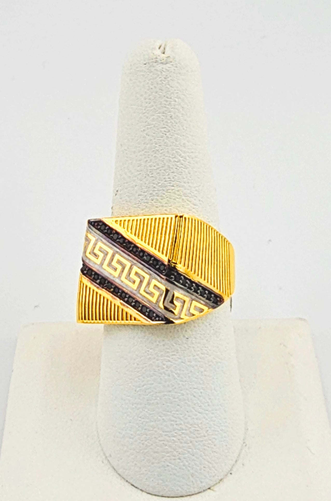 21K Luxury Greek Motif Ring