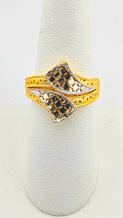 22K 2-Tone Fancy Ladies Ring