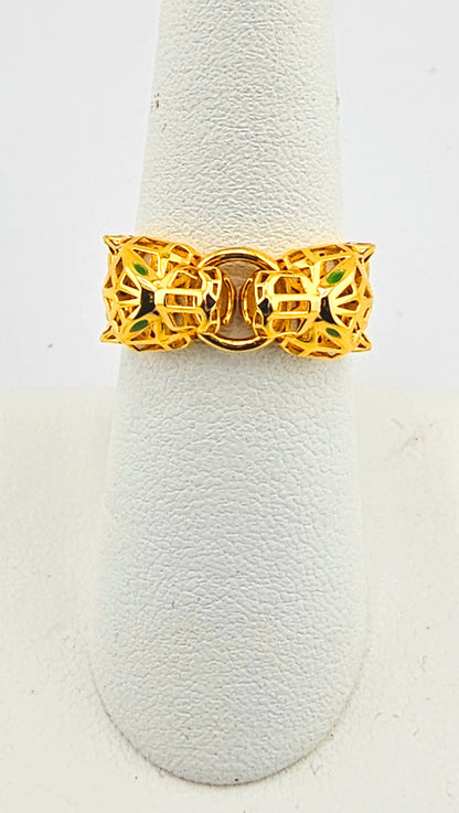 21K Panther Style Ladies Ring