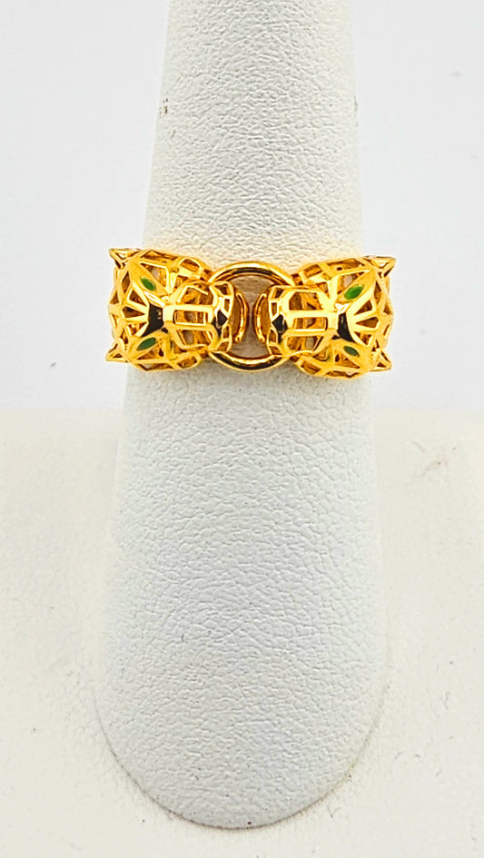21K Panther Style Ladies Ring