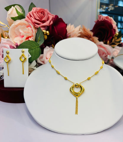 21K Filigree Necklace & Earings Set