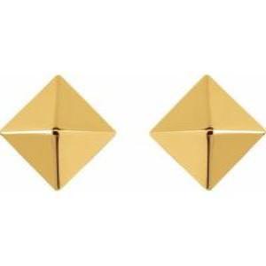 18K Yellow Pyramid Stud Earrings